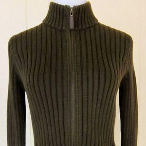 Ralph Olive Green Thick Cotton Zip Sweater